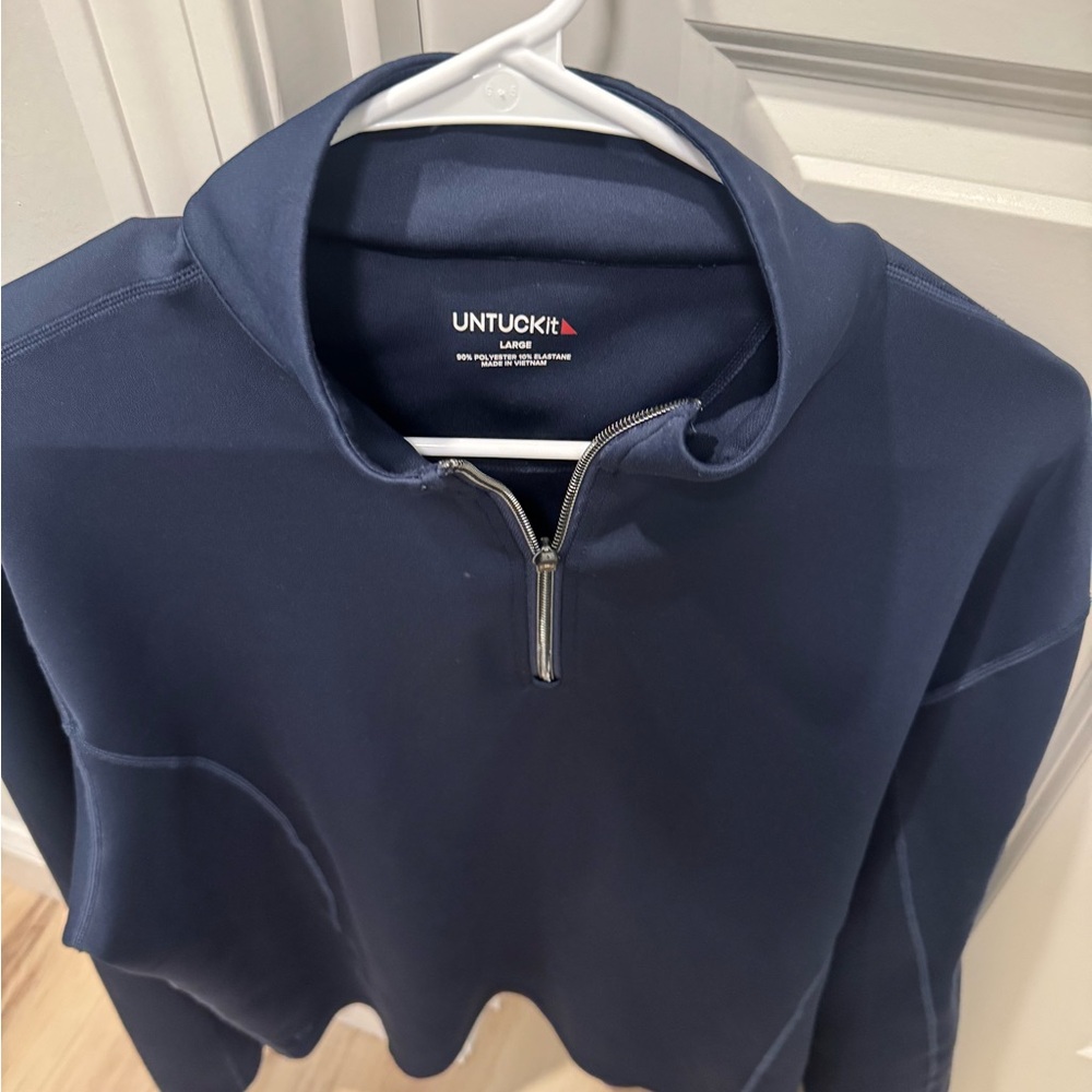 UNTUCKit Men's Navy Blue Quarter Zip